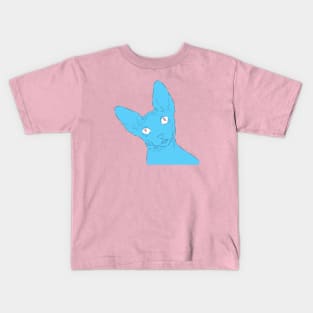 Blue Sphynx Cat Kids T-Shirt